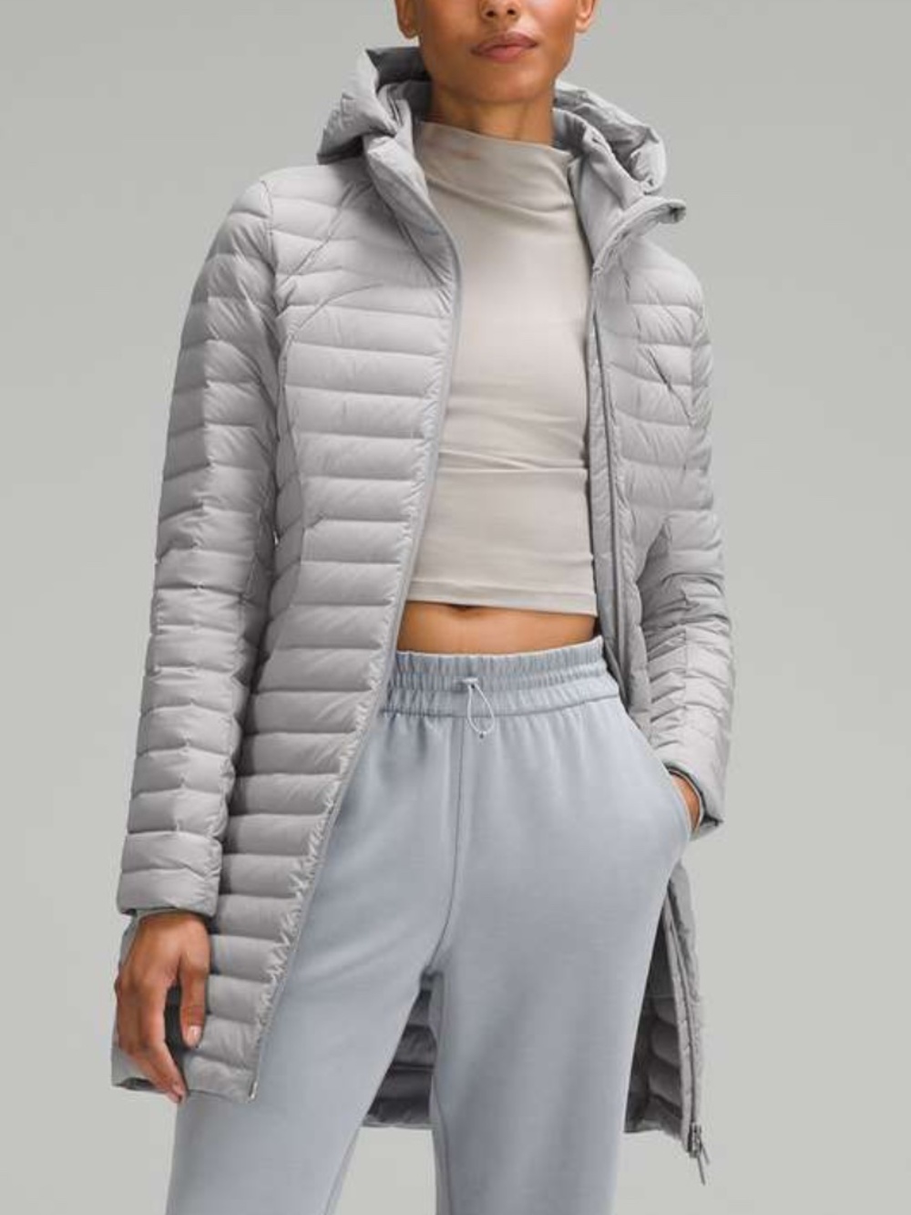 NEW! Lululemon Pack It Down Long Quilted Puffer Jacket - Grey - Size 10 - NWT